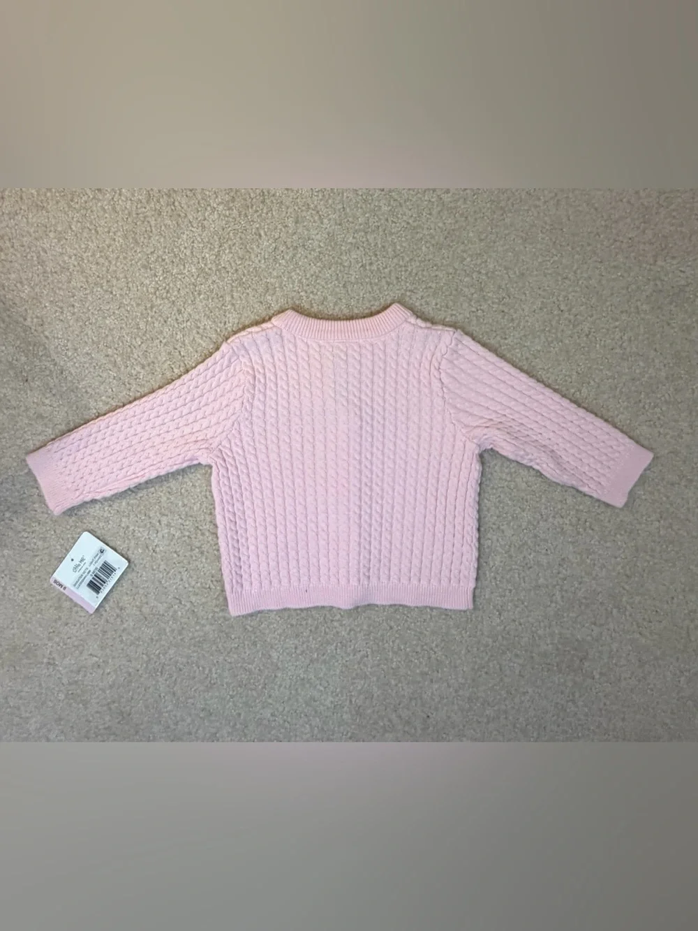 Little Me Baby Girl Pink Cable Knit Cardigan Sweater 9M NWT